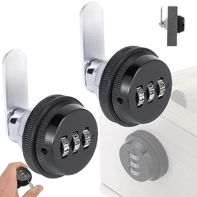 Imagen de WTpin 2 Piezas Cerradura de Vombinación Cajón, Combinacion Cam Lock, Buzón Combinación, para Caja Herramientas Gabinete Cajones Oficina