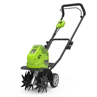 Imagen de Greenworks G40TL Motoazada de Batería, Motocultor Púas Delanteras, Ancho Trabajo 25 cm, Profundidad Labranza 13 cm SIN Batería y Cargador 40V, Garantía 3 Años