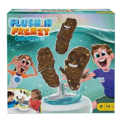 Imagen de Mattel Games Baño Boom Destapa y atrapa desbordado, juego de mesa para niños niñas +5 años (Mattel GND67)