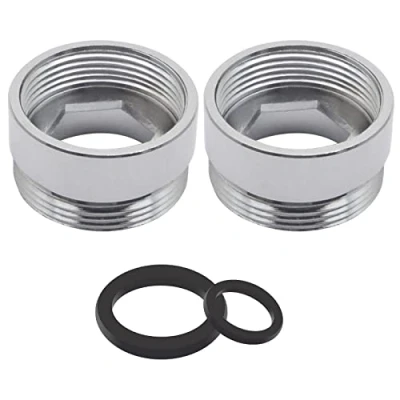 Imagen de SENRISE Adaptador para grifo, conector de metal purificador agua, 2 unidades, plateado