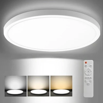 Imagen de EXTRASTAR Plafon LED Techo 24W, con Control Remoto, Luz Blanca 3000K 6500K, Lámpara 2200Lm, Ø29cm para Sala de Estar, Cocina, Pasillo, Baño, Dormitorio, Estudio