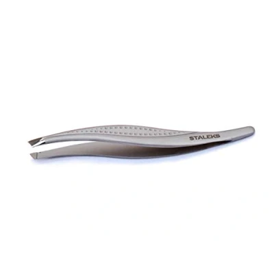 Imagen de Staleks P 12 pinzas para cejas, con funda protectora de PVC, longitud total 9,5 cm