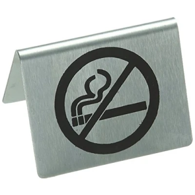 Imagen de Señal de &quot;No Smoking&quot; (prohibido fumar) acero inoxidable para mesa, Stalwart U044