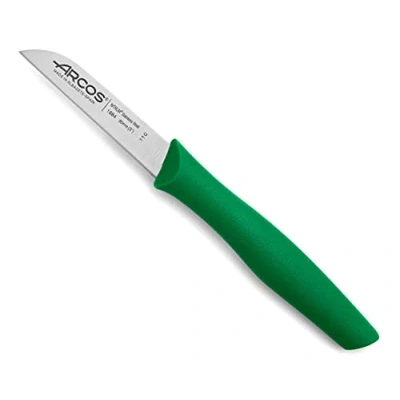 Imagen de Arcos Serie Nova Cuchillo Mondador Hoja de Acero Inoxidable 80 mm Mango Polipropileno Color Verde
