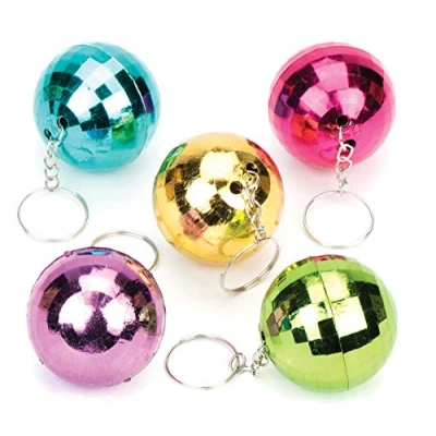 Imagen de Baker Ross Llaveros de bolas discoteca brillantes a precio ganga Perfectos para que los niños pasen horas diversión en Halloween y como regalos bolsas sorpresa (pack 6).