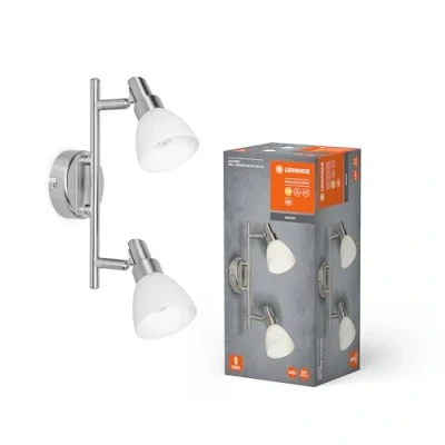 Imagen de LEDVANCE LED Foco, foco de 2 llamas calidad fabricado en aluminio, apto para paredes y techos interiores, lámparas recambiables G9 2W incluidas, blanco cálido (2700K), SPOT 2x2W