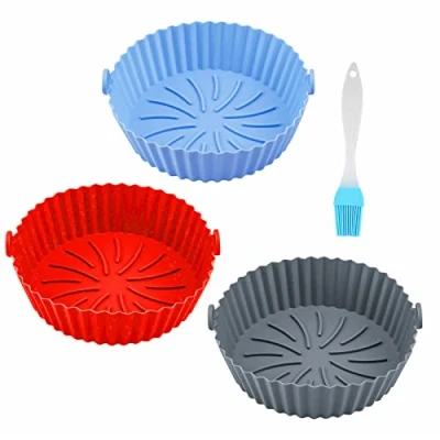Imagen de YanBous Juego de 7 Moldes Silicona para Freidora Aire Antiadherente y Libre BPA Insertos Reutilizables Air Fryer, Ideal Freidoras Aire, Horno &amp; Microondas