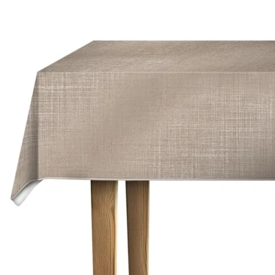 Imagen de d c fix mantel hule mesa Monte Carlo Sharon Greige antimanchas resinado impermeable moderno plastico pvc vinilo para interior y exterior 150 cm redondo