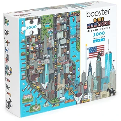 Imagen de bopster puzle de Estilo 8 bits pixelado Nueva York 1000 Piezas para niños, Adolescentes y Adultos, 70 x 50 cm, Nivel 3