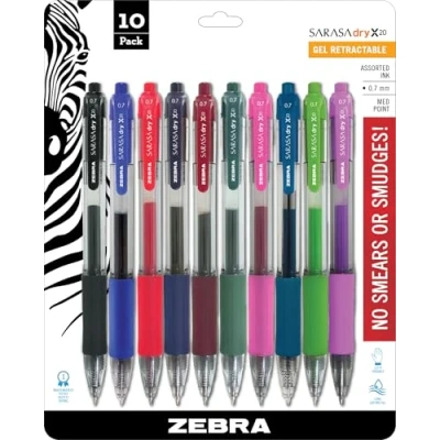 Imagen de Zebra Pen Sarasa Retractable Rdi Gel .7Mm 10/Pkg Assorted