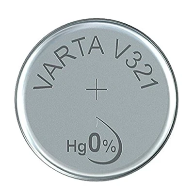Imagen de Varta Pila de botón 14501321 óxido Plata (V321, 1 Unidad), Color Plateado