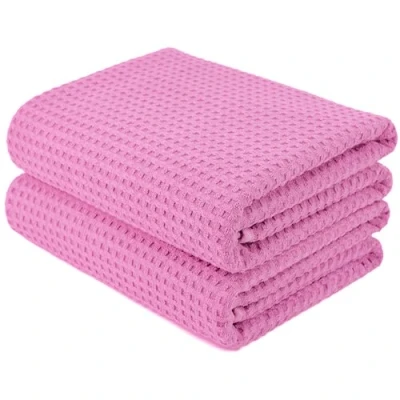 Imagen de POLYTE Juego de 2 Toallas baño Microfibra Secado rápido, sin Pelusas, 76 x 152 cm, Color Rosa