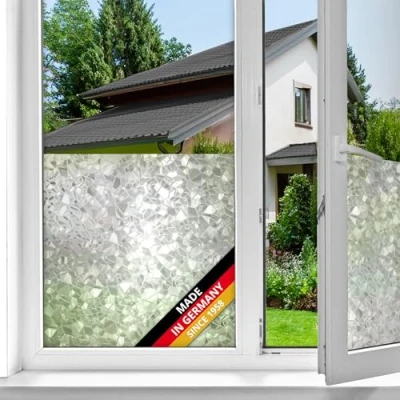 Imagen de d c fix vinilo adhesivo para cristales ventanas Chaqueta estático opaco translúcido privacidad decorativo mampara de ducha baño lámina pegatina 90 cm x 1,5 m