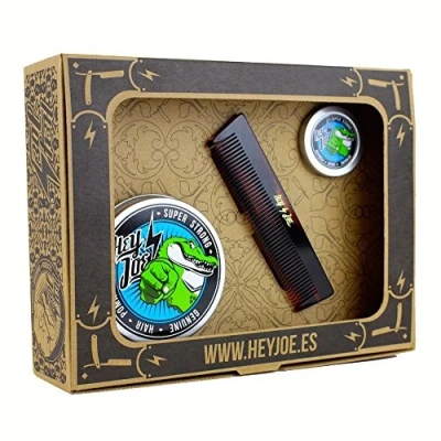Imagen de HEY JOE Pomade Survival Kit SUPER STRONG pomada EXTRA FUERTE contiene la 100 ml., 15 ml. y nuestro peine de bolsillo hecho a mano