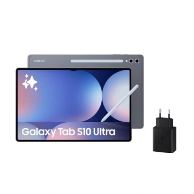 Imagen de Samsung Galaxy Tab S10 Ultra 256GB + Cargador Tablet IA, Tableta Android Wifi, 12GB RAM, Pantalla AMOLED, Antirreflejos, S Pen Incluido, Gris (Versión Española)
