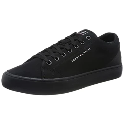 Imagen de Tommy Hilfiger Hombre Vulcanized Sneaker TH Hi Vulc Core Low Canvas Zapatillas, Negro (Black), 40 EU