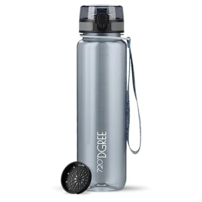 Imagen de 720DGREE Botella Agua 1 Litro “uberBottle“ Tamiz Fruta, crystalClear Sin BPA, Prueba de Fugas, Reutilizable Cantimplora, Water Bottle ideal para Deporte, Fitness, Gimnasio, Senderismo, Ciclismo
