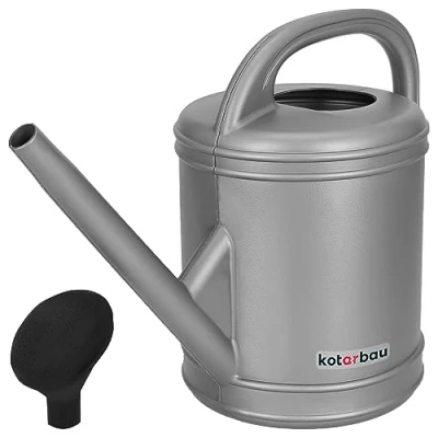 Imagen de KOTARBAU® Regadera de plástico Resistente 10 l, Ovalada con Cabezal Efecto Lluvia, Accesorio jardinería para regar Flores, Plantas, alcachofa extraíble, Mango ergonómico