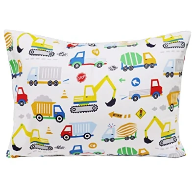 Imagen de cojín infantil a partir de 2 años, bebé (con una funda almohada algodón), 33x45 cm, suave para niños pequeños, viaje, camping, pequeño y fácil llevar, color blanco
