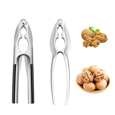 Imagen de Zehan Zitong 2PCS Cascanueces Acero Inoxidable,Cascanueces,Cascanueces de Metal, Antideslizante Cascanueces, Manual para Frutos Secos, Almendras Avellana,