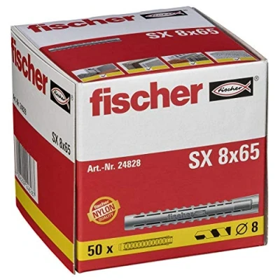 Imagen de fischer tacos pared largos para hormigón SX L 8x65 fijar lámparas, cuadros, Caja 50 uds