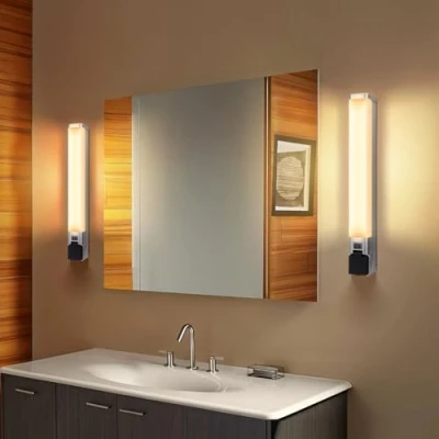 Imagen de Aigostar Lámpara LED de Espejo con toma corriente 46.5cm 10W 960LM Baño 4000K Luz natural Pared IP44 230V Blanco Apliques Baño, 2pcs