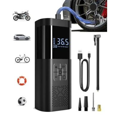 Imagen de SERVOMASTER Compresor Aire Portatil, 150PSI Coche, Inflador Ruedas Coche con Manómetro, Electrico, Luz LED para Moto Bicicleta Bola