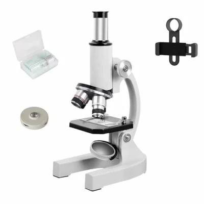 Imagen de microscopio para Estudiantes y Adultos, Aumento de 200 4000X, Potente biológico Educativo (White)