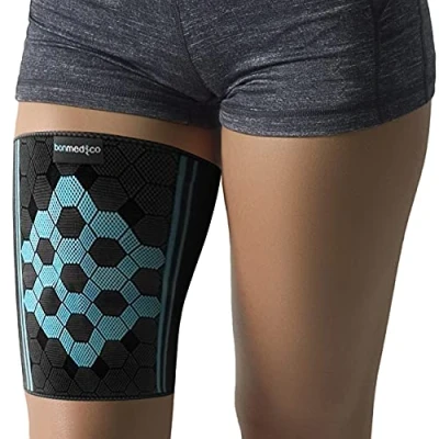 Imagen de bonmedico Banda Elastica Muslera de Compresion para Hombre y Mujer Faja Compresiva Ortopedica Deportiva Cuadriceps Proteccion Muslos, XL