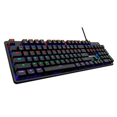 Imagen de The G Lab Keyz Carbon V3 Teclado mecánico para Juegos American Layout Interruptor Azul Escritura Retroiluminación LED Multicolor, Anti ghosting Total