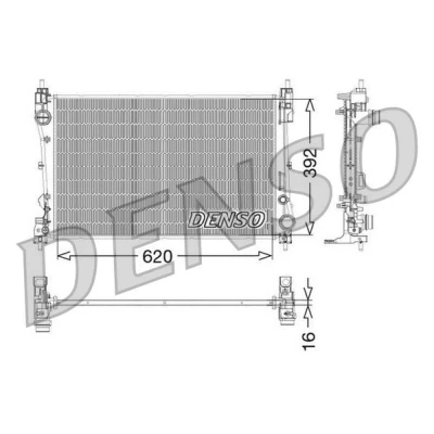 Imagen de DENSO DRM09115 Radiador, refrigeración del motor Aluminio 620 392 16 FIAT: Grande Punto Hatchback, III Evo Hatchback