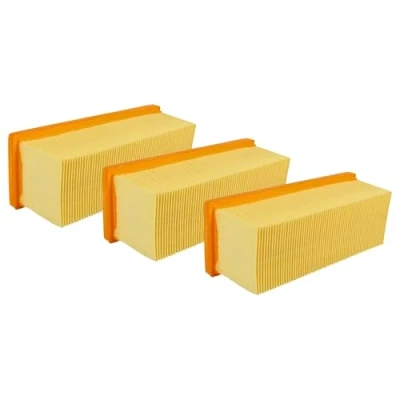 Imagen de vhbw 3x Filtro plisado plano compatible con Kärcher 2801, 2601, 2701TE, 2701, 2501 TE, 2501, 2601 plus aspiradora Elemento filtrante