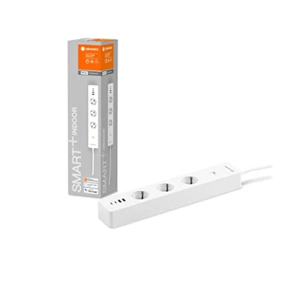 Imagen de LEDVANCE Enchufe inteligente con WiFi, regleta de enchufes triple protección contra sobrecargas y sobretensiones que incluye conexiones USB, controlable a través la app Alexa Google