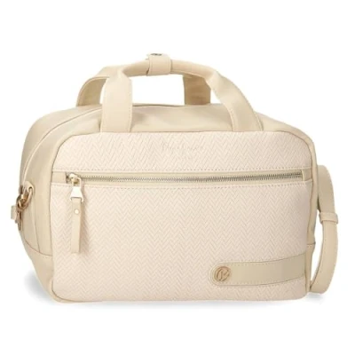 Imagen de Pepe Jeans Sprig Neceser Adaptable con Bandolera Beige 31x21x15 cms Piel sintética by Joumma Bags