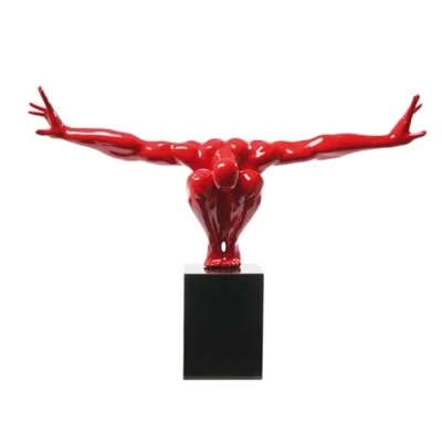 Imagen de Kare Design Objeto deco Athlet, rojo, 75cm, atleta, sala de estar, piedra natural mármor