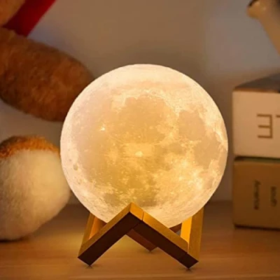 Imagen de ACED lampara Luna 2024 Actualización 16 Color Con soporte de madera/Lejano/Control táctil Un regalo para una niña Chico Mujeres Novia Diámetro