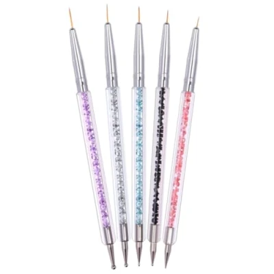 Imagen de JJiaoLinin Cepillos para Uñas,5 Piezas Set de Nail Art Cepillo Profesional Acrilicas Dotting Pen Uñas UV GEL Resplandecer Liner Arte Diseño DIY