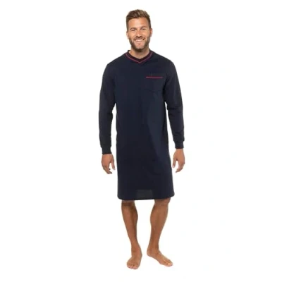 Imagen de JP 1880 Nightgown, Loungewear, Plain, Long Sleeve, Up to Size 8XL Juego de Pijama, Azul Marino Oscuro, 7X Large para Hombre