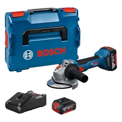 Imagen de Bosch Professional 18V System amoladora angular a batería GWS 8 (diámetro del disco de 125 mm, incl. 2 baterías GBA 5.0Ah, cargador GAL 40, L BOXX)