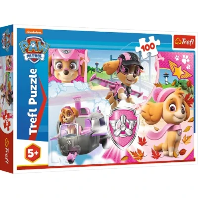 Imagen de Trefl Skye en acción, la Patrulla Canina 100 Piezas, para niños a Partir de 5 años Puzzle, Color in Aktion Paw Patrol