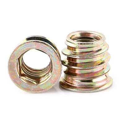 Imagen de 20 piezas de tuerca tornillo acero al carbono chapado en zinc, tuercas inserción roscadas accionamiento hexagonal para muebles madera(M8*13mm)