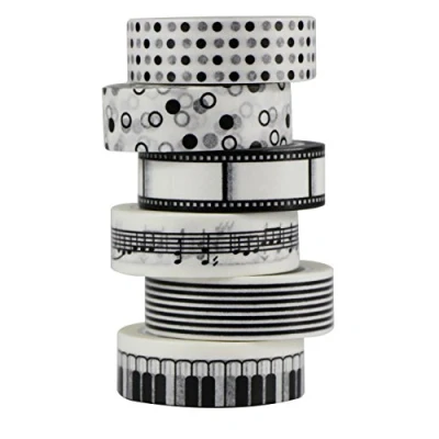 Imagen de UOOOM 6 Piezas Washi Cintas tapes Decorativas de Colores Cinta Enmascarar para DIY (Design 9028)