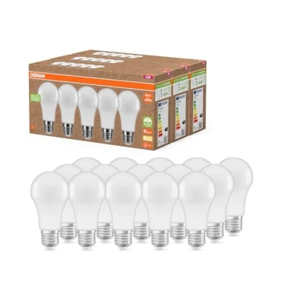 Imagen de OSRAM NATURE LOOP lámparas LED especialmente sostenibles hechas de plástico reciclado, Paquete 15 bombillas, reemplazade 100W, blanco cálido (2700K), ecológico