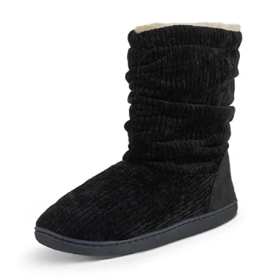 Imagen de Polar Botas para mujer con forro de sherpa, pantuflas espuma viscoelástica interiores suela goma antideslizante, suaves, cálidas y esponjosas, tobillo, Black, 39