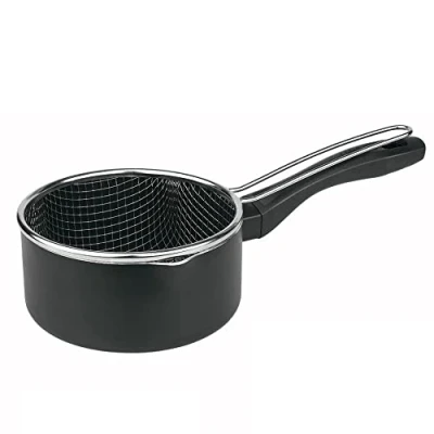 Imagen de MGE Cazo de Cocina con Cestillo Freidor Pico Vertedor Aluminio Revestimiento Antiadherente 16 cm