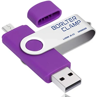 Imagen de 128GB Memoria USB de Doble Puerto, Unidad Flash Puerto Micro USB, OTG Memory Stick Pendrive para Smartphones, Tabletas y Computadoras (Morado)