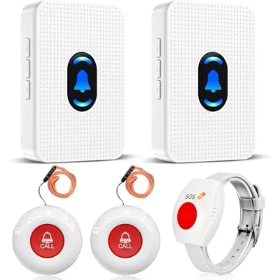 Imagen de Daytech Botón de Llamada Emergencia para Personas Mayores, Pulsera inalambrico el Cuidado del hogar, avisador Mayores Alarma Personal