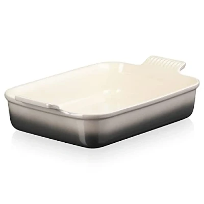 Imagen de Le Creuset Bandeja rectangular Heritage de cerámica gres, 32 cm, 4L, Flint, 71102324440001