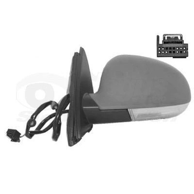Imagen de espejo retrovisor Van Wezel 5886807 izquierda imprimado completo, asférico, para ajuste elect. espejo, calefactable VOLKSWAGEN: Golf 5, 6