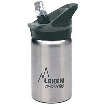 Imagen de Botella de Agua Térmica al Vacío Acero Inoxidable Doble Pared Laken (0,35L Acero) Tecnología 24 Horas Frío Ideal para Trabajo o Deporte Cierre Hermético y Uso Vertical